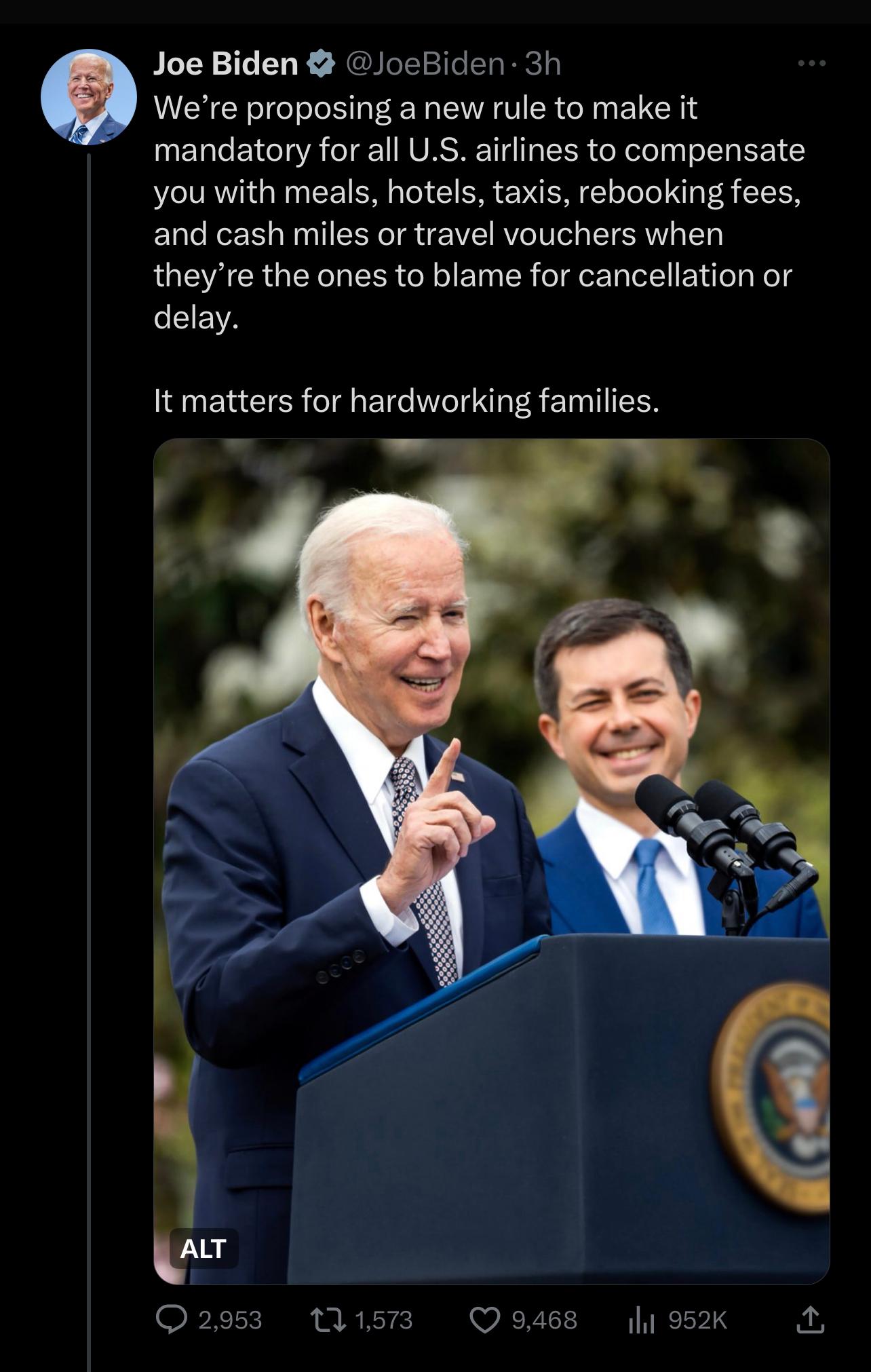 After single-handedly destroying the airline industry with Covid mandates, the Biden regime will skyrocket ticket costs with even more mandates.  – The Donald – America First