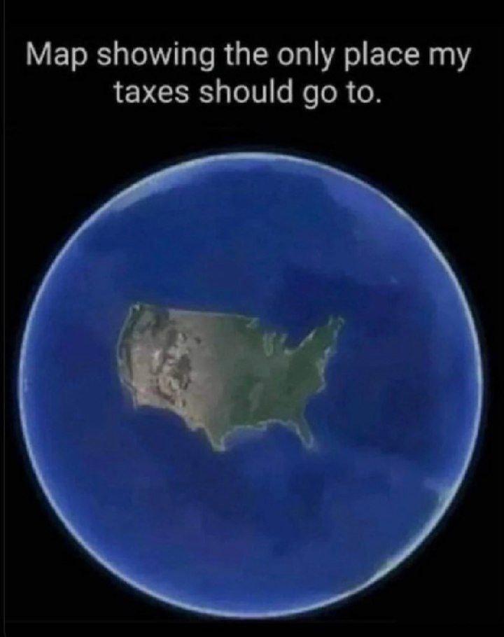Map showing the only place my taxes should go.  – The Donald – America First