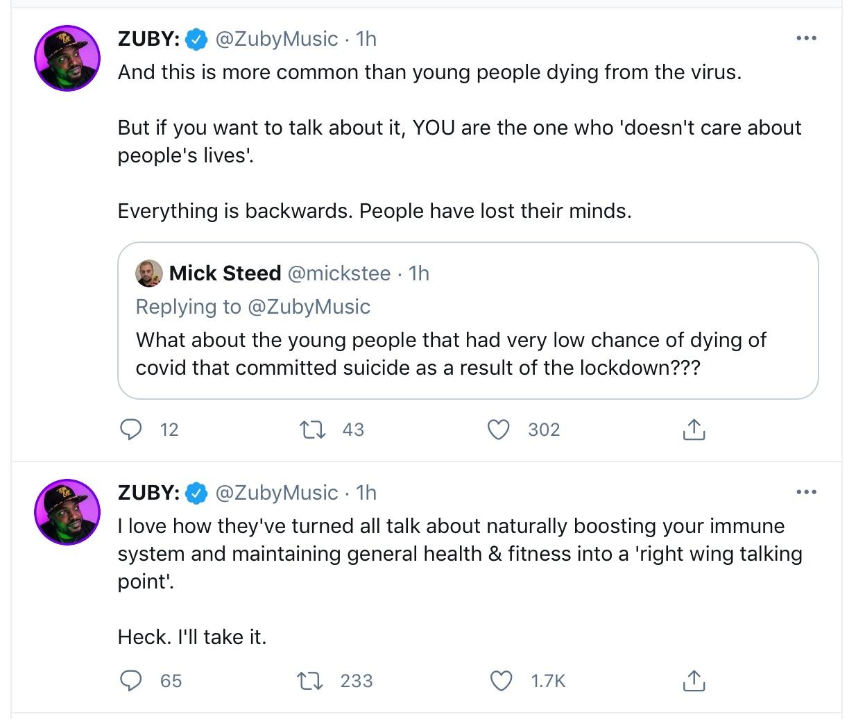 The mainstream and left wing have now decried that health and physical