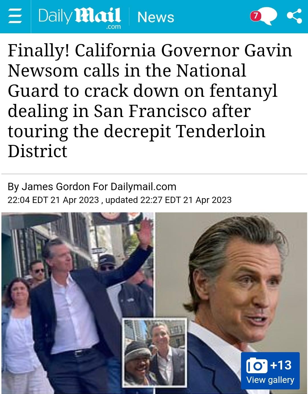 Politics stinks 2024: California Gov. Gavin Newsom calls on National Guard to crack down on fentanyl business in San Francisco after scouring decrepit Tenderloin District – The Donald – America First